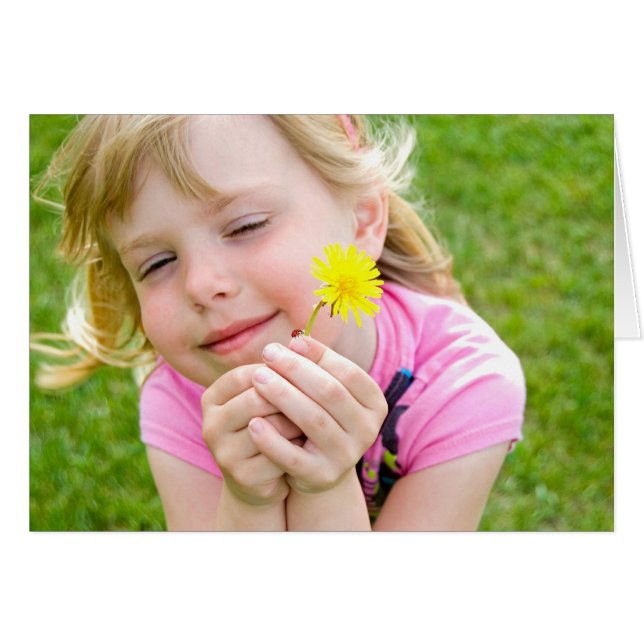 Vår Dandelion Hälsningskort (Framsidan Horizontal)