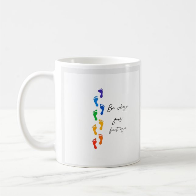 Var där dina fötter är regnbågsmugg - Klassisk Kaffemugg (Vänster)