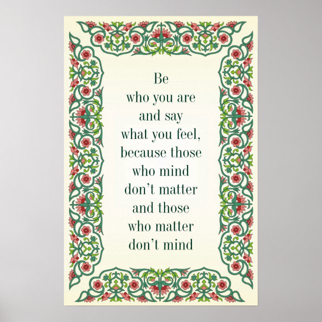 Var den du är och säg vad du känner för de poster (Framsidan)