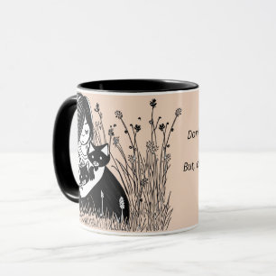 Var den du är, tjejen, katt bardomania beige mugg
