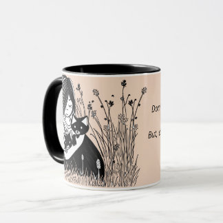 Var den du är, tjejen, katt bardomania beige mugg