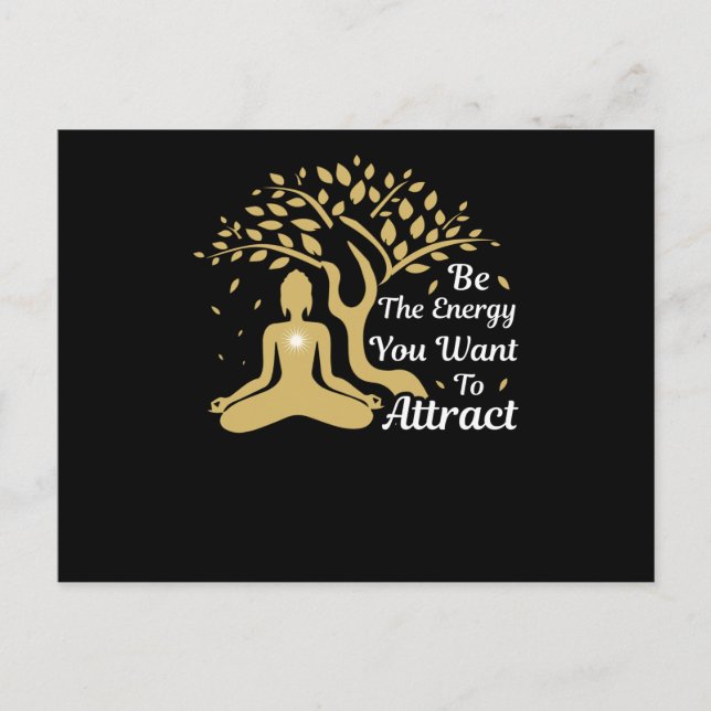 Var den energi du vill dra till dig vykort (Framsida)