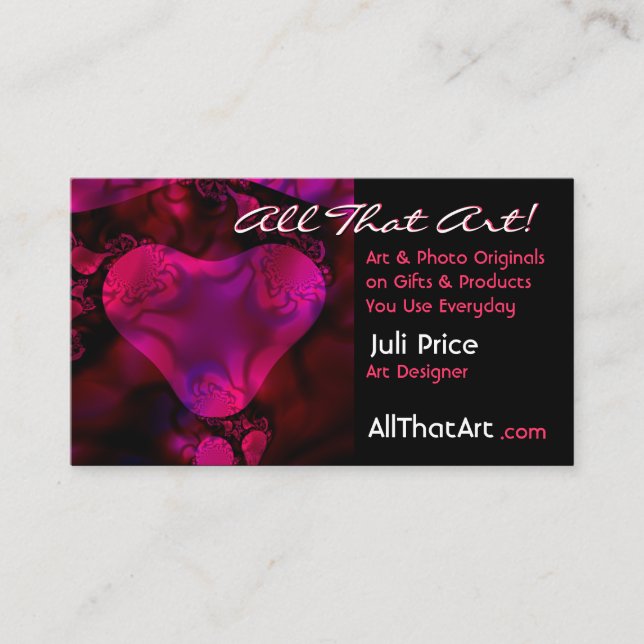 "Var den min" abstrakt hjärtavisitkorten Visitkort (Framsida)