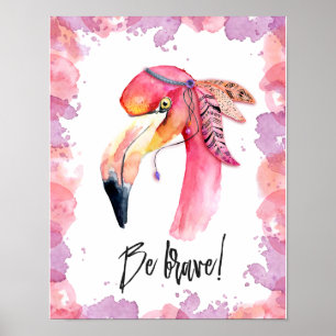 Var den modiga flamingoen poster