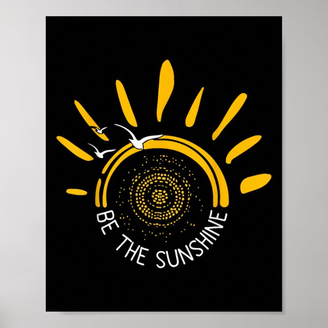 Var den solskenande Boho Retro Sol-konstruktionen Poster (Framsidan)