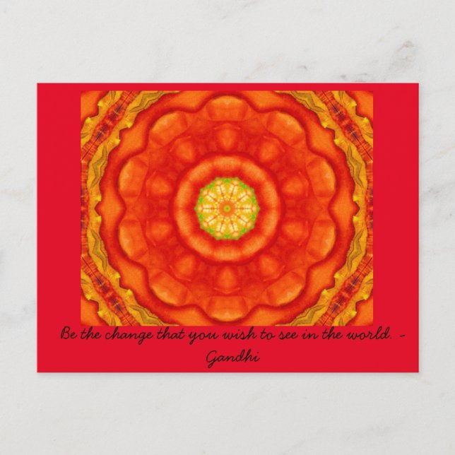 Var det bytecitatet Gandhi inspiration ord? Vykort (Framsida)