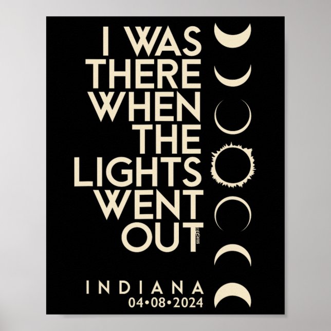 Var det i Indiana Total Solar Eclipse 2024 Poster (Framsidan)