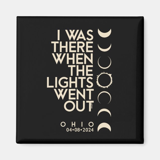 Var det i Ohio Total Solar Eclipse 2024 Magnet (Framsidan)
