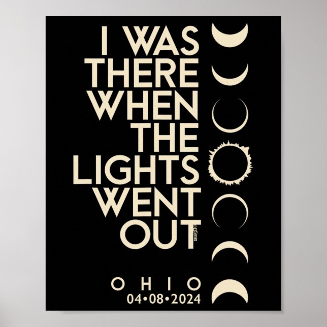 Var det i Ohio Total Solar Eclipse 2024 Poster (Framsidan)