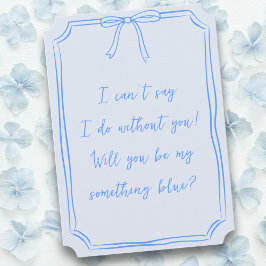 Var det något blått för mig? Bow Bridesmaid Frieri Inbjudningar