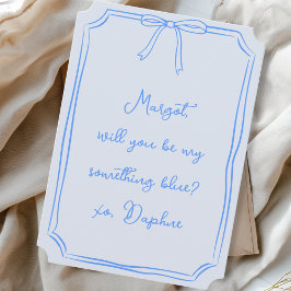 Var det något blått för mig? Bow Bridesmaid Frieri Inbjudningar