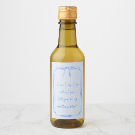 Var det något blått för mig? Cute Bow Bridesmaid F Vinetikett