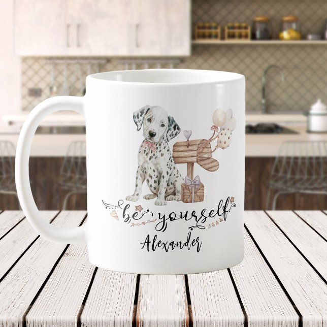 Var dig själv Cute Dalmatian-valpen bredvid brevlå Kaffemugg (Skapare uppladdad)