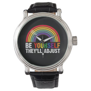 Var dig själv, de anpassar sig HBTQ regnbåge HBTQ- Armbandsur