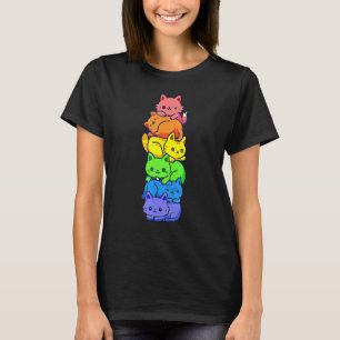 Var dig själv, de anpassar sig HBTQ regnbåge katte T Shirt