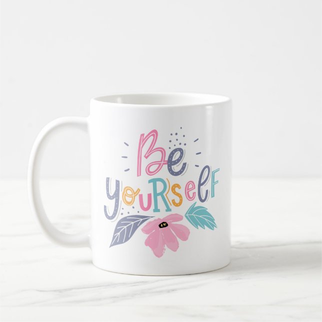 Var dig själv | Pastellblommor Kaffemugg (Vänster)
