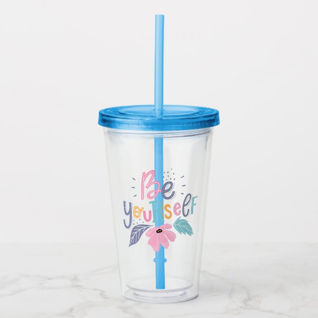 Var dig själv | Pastellblommor Take Away Mugg (Framsida)