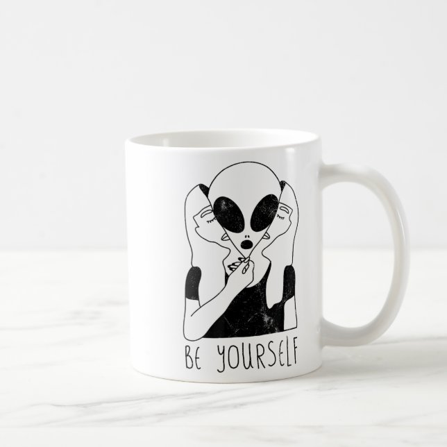 Var dig själv - Roligt Alien Motiverande S  Kaffemugg (Höger)
