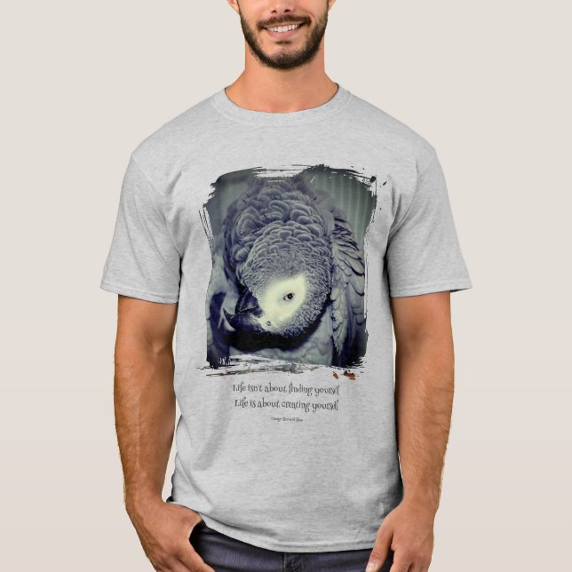 Var dig själv Söt papegoja Citat Inspirerande  T Shirt (Framsida)