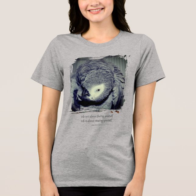 Var dig själv Söt papegoja Citat Inspirerande  T Shirt (Framsida)