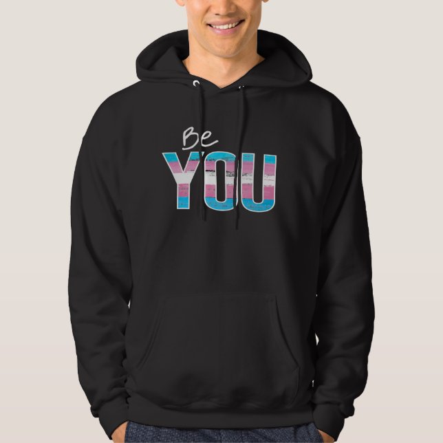 Var dig själv - Trans-vit Hoodie (Framsida)