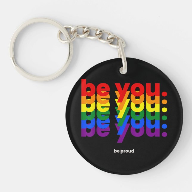 Var dig själv Var stolt HBTQ Pride Regnbåge Lesbis (Framsidan)