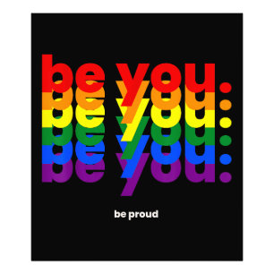 Var dig själv Var stolt HBTQ Pride Regnbåge Lesbis Fototryck