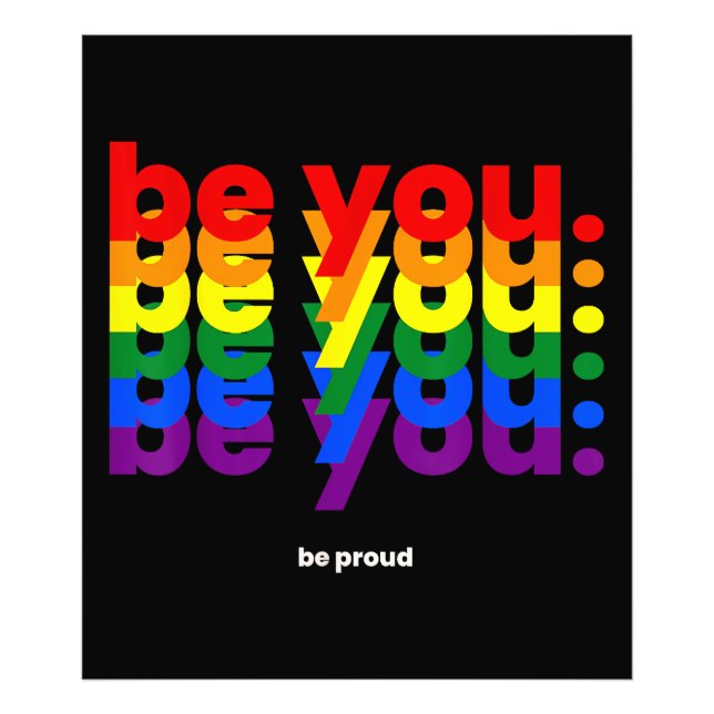 Var dig själv Var stolt HBTQ Pride Regnbåge Lesbis Fototryck (Framsidan)