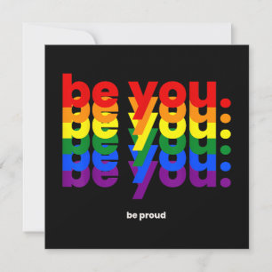 Var dig själv Var stolt HBTQ Pride Regnbåge Lesbis Inbjudningar