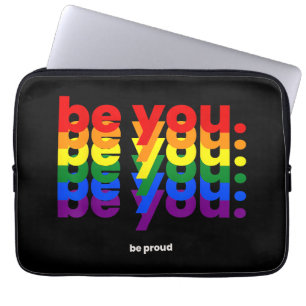 Var dig själv Var stolt HBTQ Pride Regnbåge Lesbis Laptop Fodral