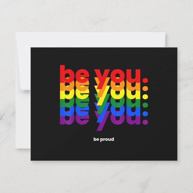 Var dig själv Var stolt HBTQ Pride Regnbåge Lesbis OSA Kort (Framsida)