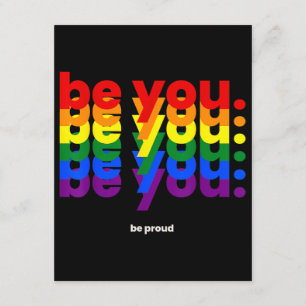 Var dig själv Var stolt HBTQ Pride Regnbåge Lesbis Tilläggskort