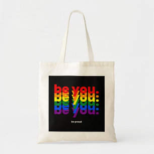 Var dig själv Var stolt HBTQ Pride Regnbåge Lesbis Tygkasse