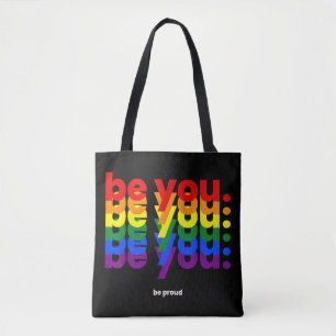 Var dig själv Var stolt HBTQ Pride Regnbåge Lesbis Tygkasse