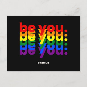 Var dig själv Var stolt HBTQ Pride Regnbåge Lesbis Vykort