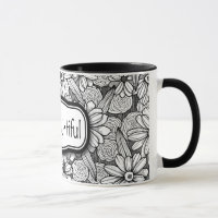 var•,Dig•,tiful svart- & vitblommigt (11 uns.