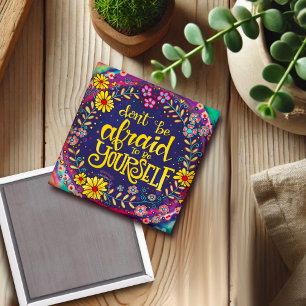 Var din egen Blommigt för Roligt Färgfull Trendig Magnet