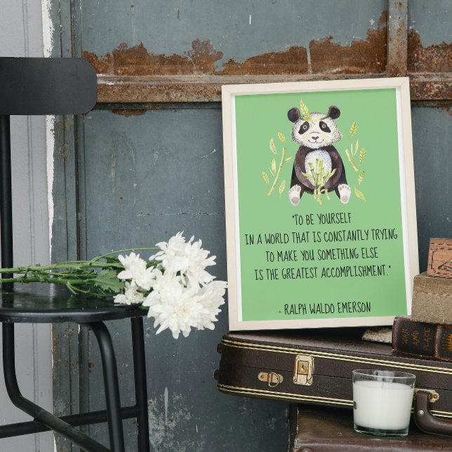 Var din egen Emerson-citat med Boho Panda Poster (Skapare uppladdad)