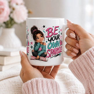 Var din egen gnista positiv bekräftelse kaffemugg