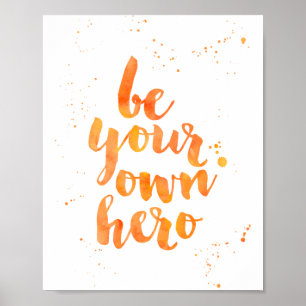 Var din egen Hero Utskrift av vattenfärgskonst f Poster
