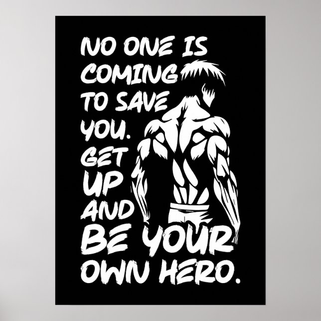 Var din egen hjälte - Anime Bodybuilding Gym Worko Poster (Framsidan)
