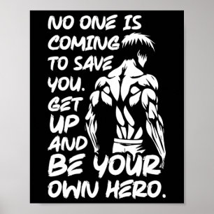 Var din egen hjälte - Anime Bodybuilding Gymtränin Poster