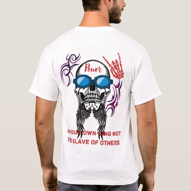 Var Din Egen Kung Herrhvit Motiverande T Shirt (Baksida)