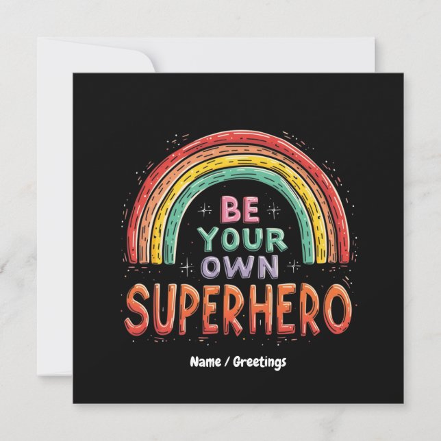 Var din egen superhjälteinspiration och färgstarka inbjudningar (Framsida)