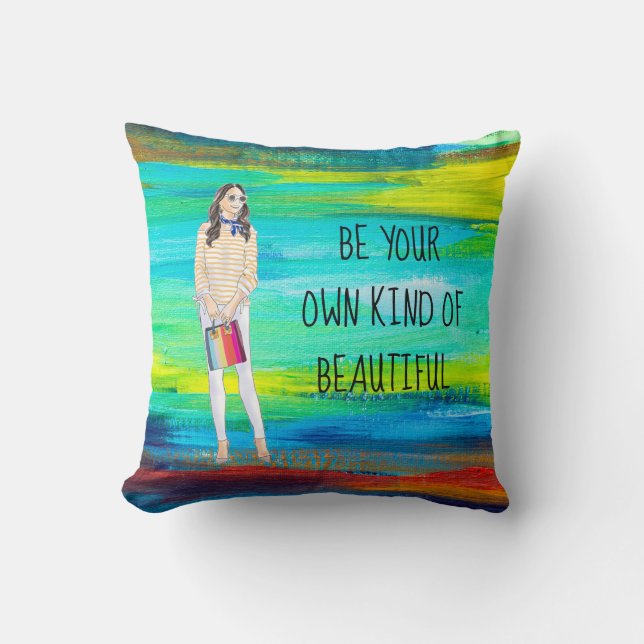 Var din egna sort av den härliga regnbågedekorativ kudde (Framsida)