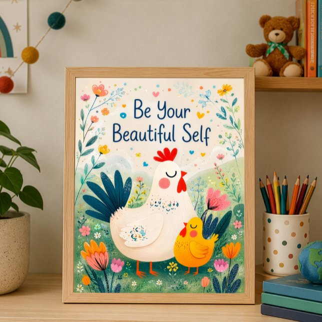 Var Din Vackra Själv Blommig Inspiration Poster (Skapare uppladdad)