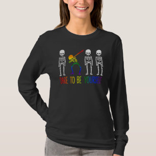 Var ditt eget lgbt-Pride Rainbow Skeleton Le T Shirt