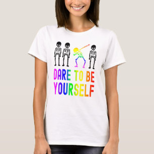 Var ditt eget LGBT-Pride Skeleton Dabbing T Shirt