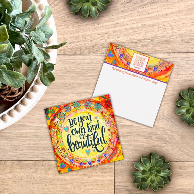 Var ditt eget vackra känslokort fyrkantigt visitkort (Skapare uppladdad)