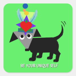 "Var ditt unika självmord", rego Berto-dekal. Fyrkantigt Klistermärke